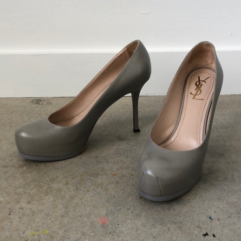 YSL Tribute Two Platform Leather Pumps